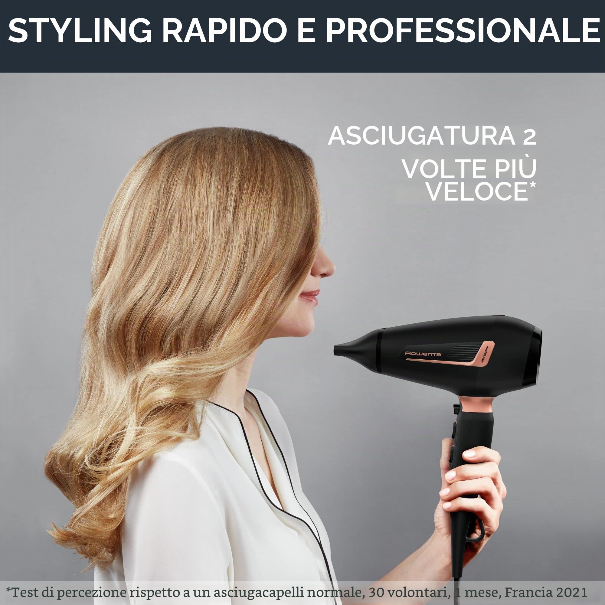 Rowenta Cv8830 Pro Expert, Asciugacapelli, 2200 W, Generatore Di Ioni, Accessori Per Styling, Impostazioni Personalizzate, Ergonomico, Nero
