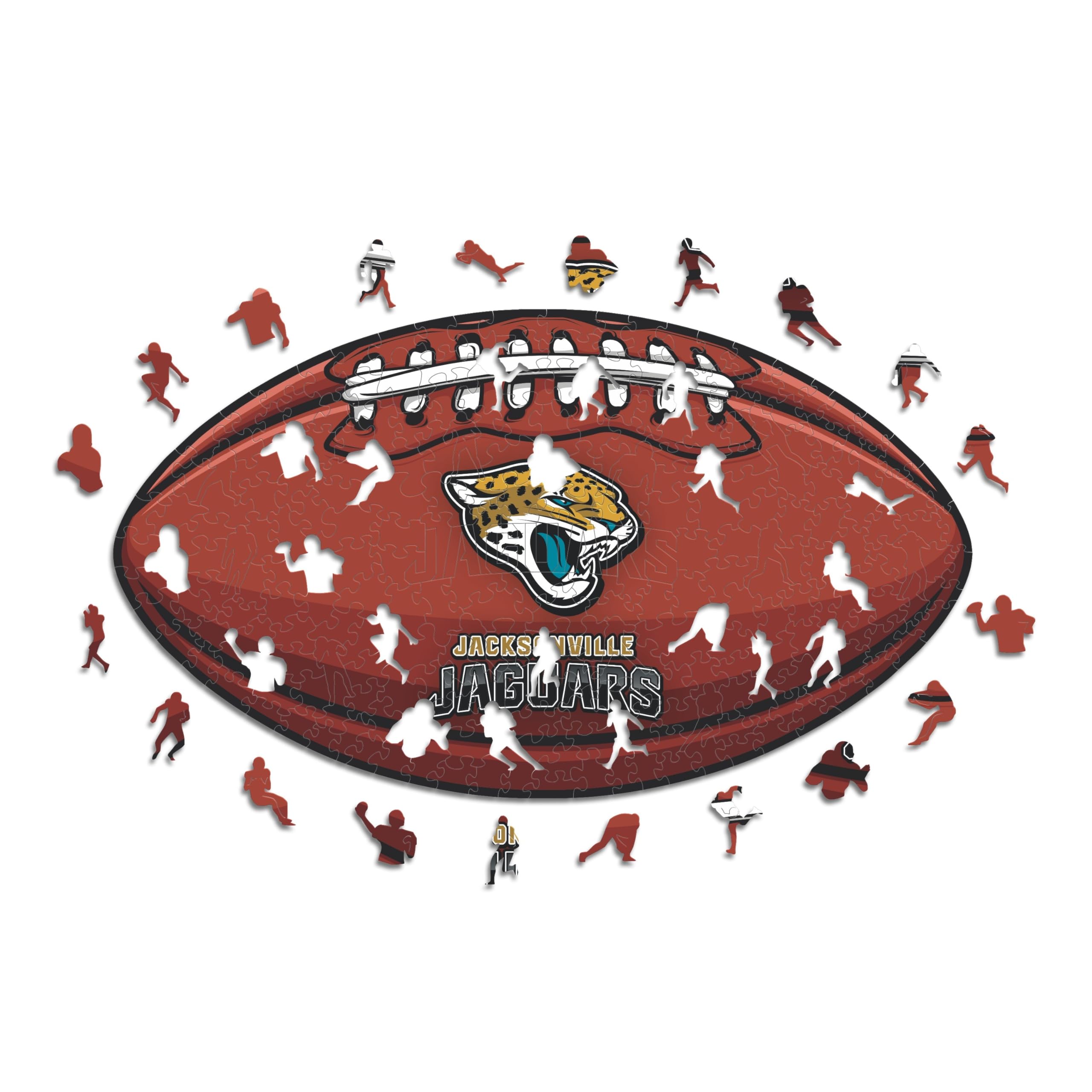 Iconic Puzzles, Jacksonville Jaguars Crest, 100% eco-sustainable wooden puzzle with official license NFL, size S, 150 pieces