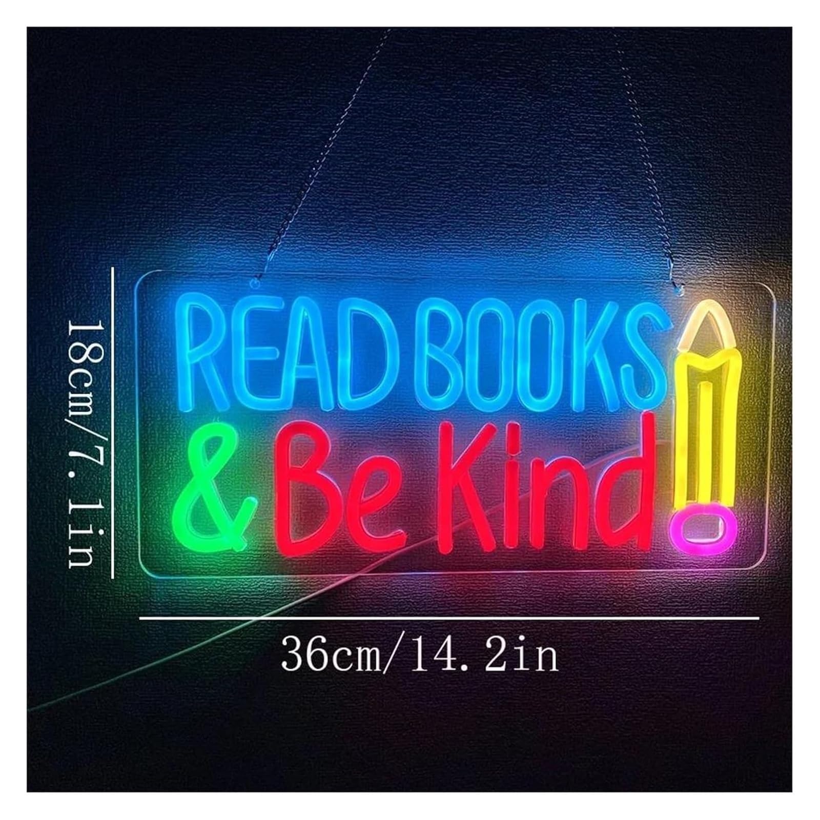 Lampada al neon Insegna al neon "Leggi libri, sii gentile, luce per studenti"