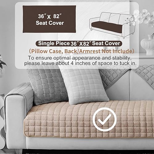 Miniatura 2 de Funda de terciopelo lavable para perros y mascotas, funda antideslizante para sofá modular de 3 cojines, funda para sofá de 3 cojines L, protector