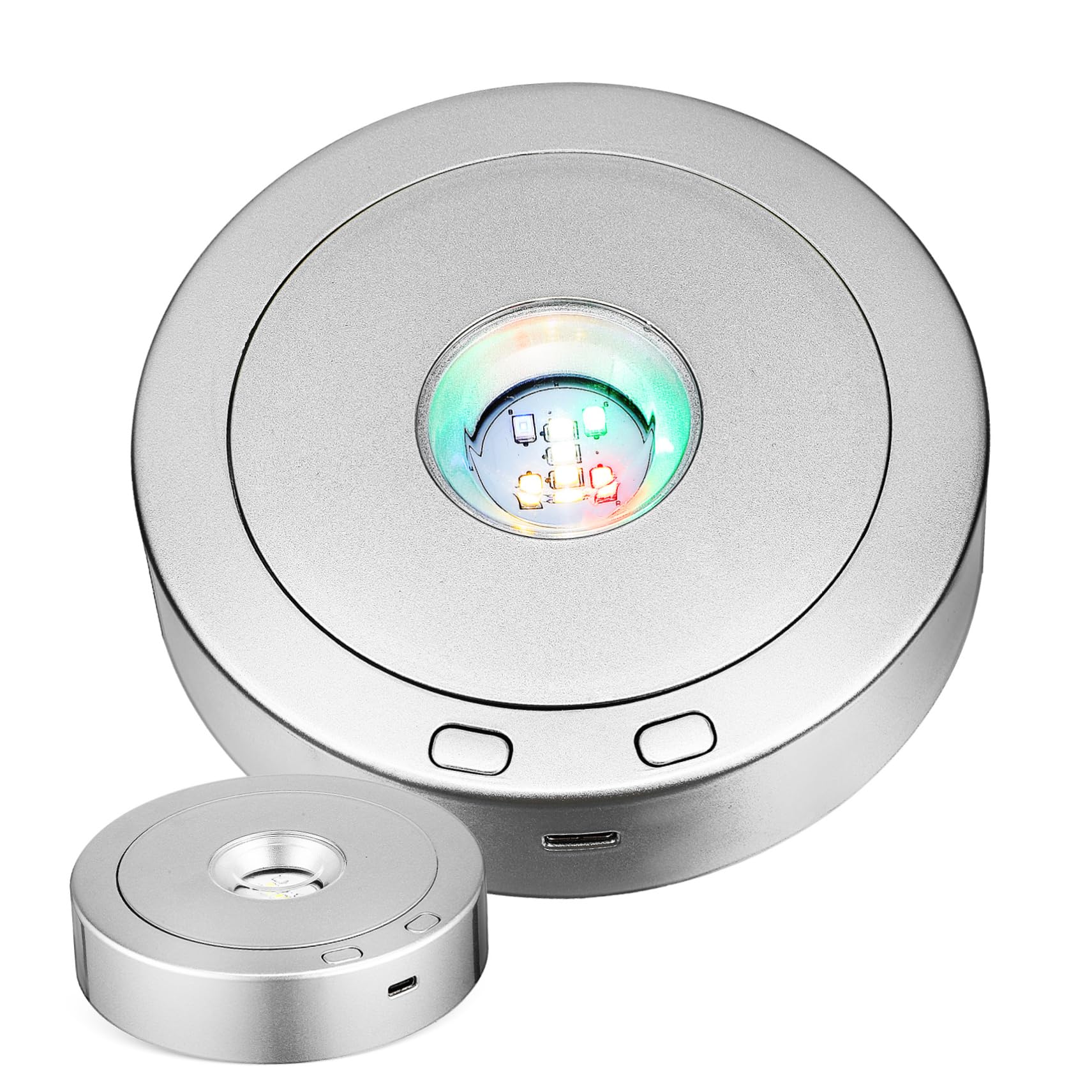 PRETYZOOM Led Stand Base for Crystal Ball Display Rotating Light Bases Warm Light Modes