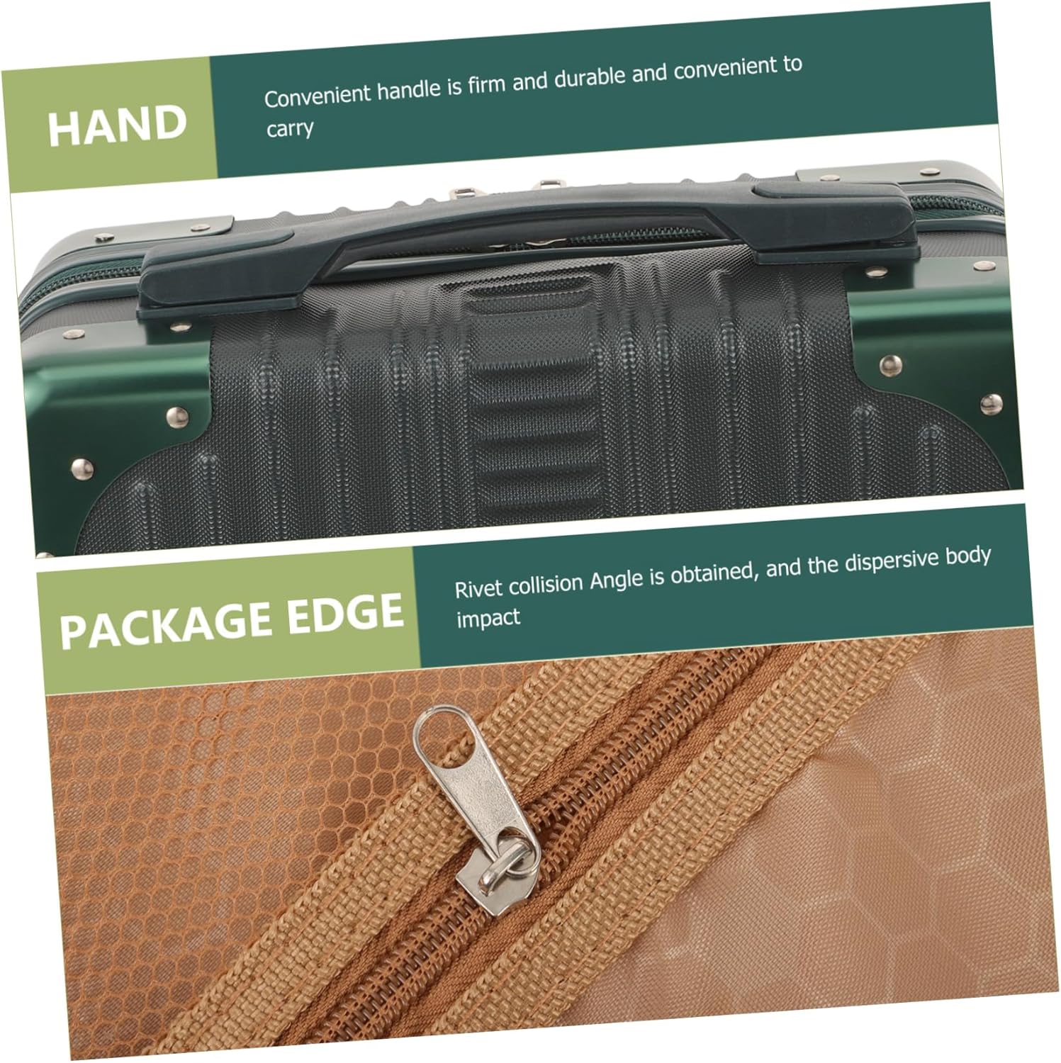 Angoily 14-inch Small Suitcase for Toiletry Makeup Storage Case Durable, Green, 30.5X22.5X15CM