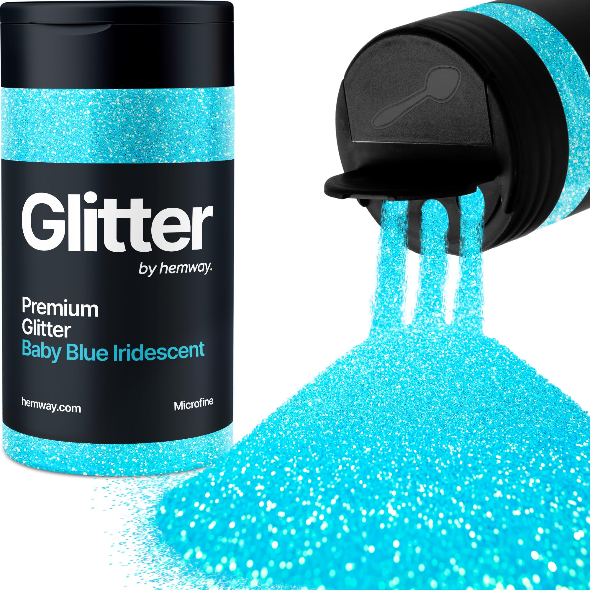 Baby Blue Iridescent Glitter Shaker, 130g Microfine Glitter, Crafts 1/256" Metallic Flake Baby Blue Sequins