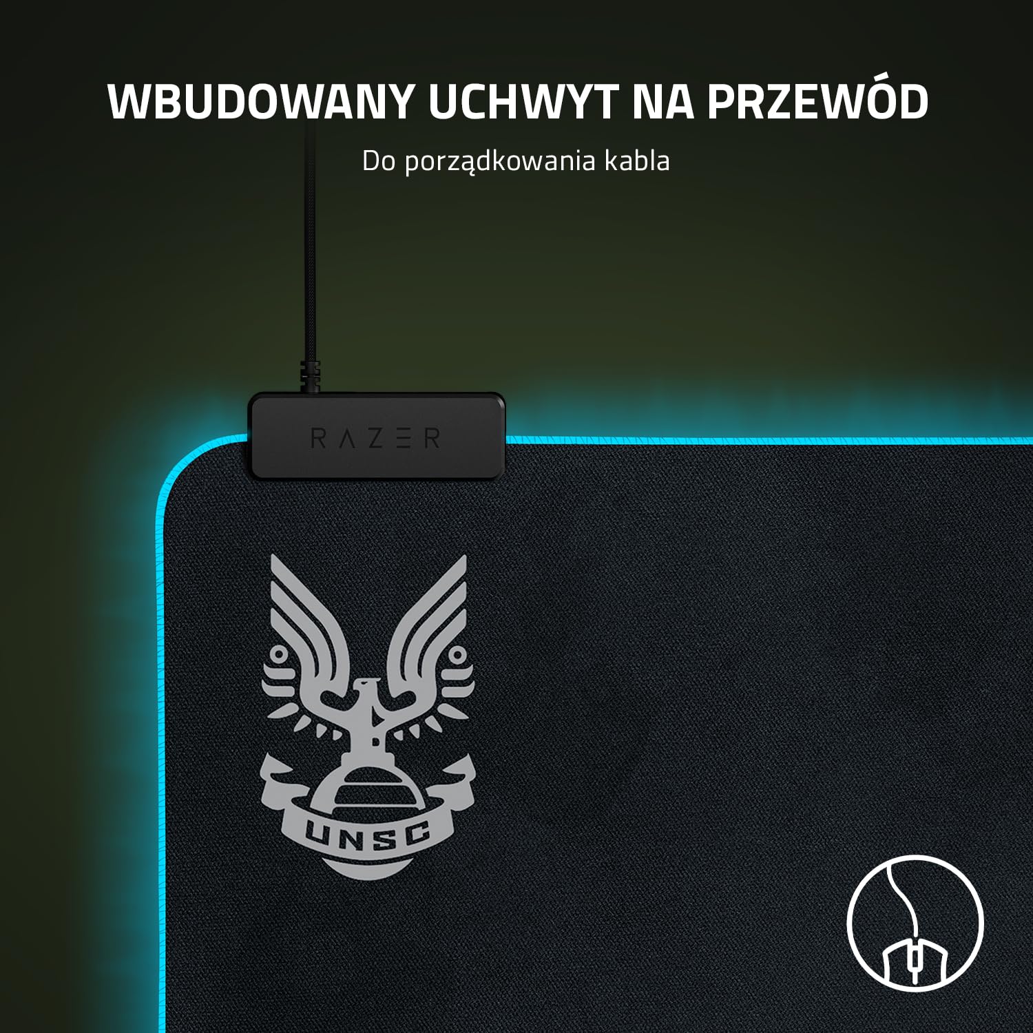 Razer Goliathus Extended Chroma - miękka, rozszerzona podkładka pod mysz do gier z oświetleniem Razer Chroma RGB (uchwyt na kabel, powierzchnia z tkaniny, pikowana krawędź) HALO