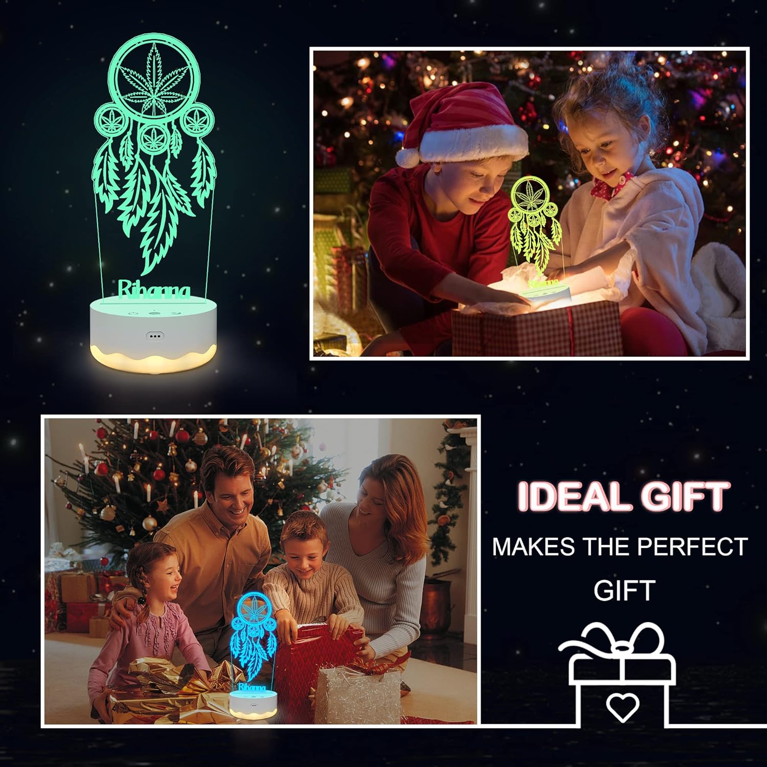 YuanDian Personalized Light up Dream Catcher Kits 3D Illusion LED Night Light with Remote 16 Changing Color Lights for Baby Kids Adults Boys Girls Women Bedroom Decor Gifts
