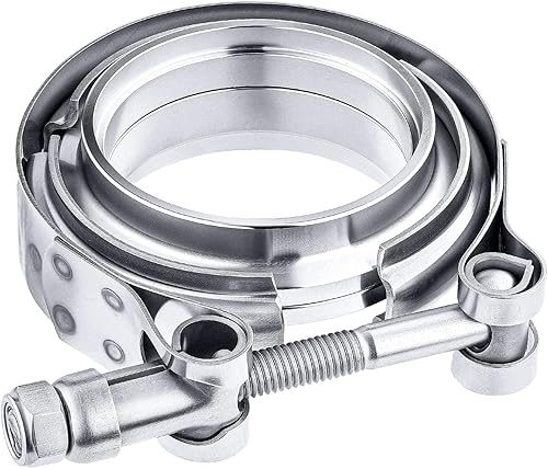 Miniatura 39 de EVIL ENERGY Abrazadera de banda de 3,0 pulgadas V con brida macho hembra de acero inoxidable