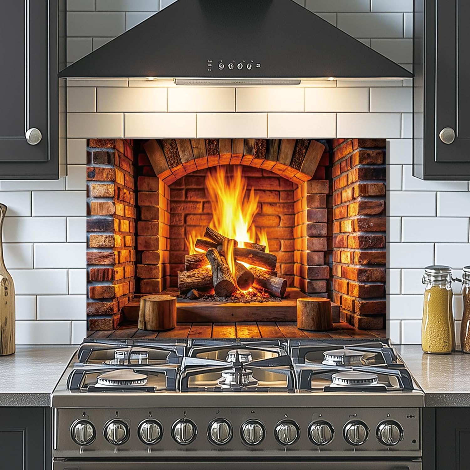 Evgosm Tempered Glass Backsplash for Kitchen，fireplace Stove Splashback, Glass Backsplash, Easy to Install and Clean, Used for Kitchen Wall Protection and Decoration. (30x20'')