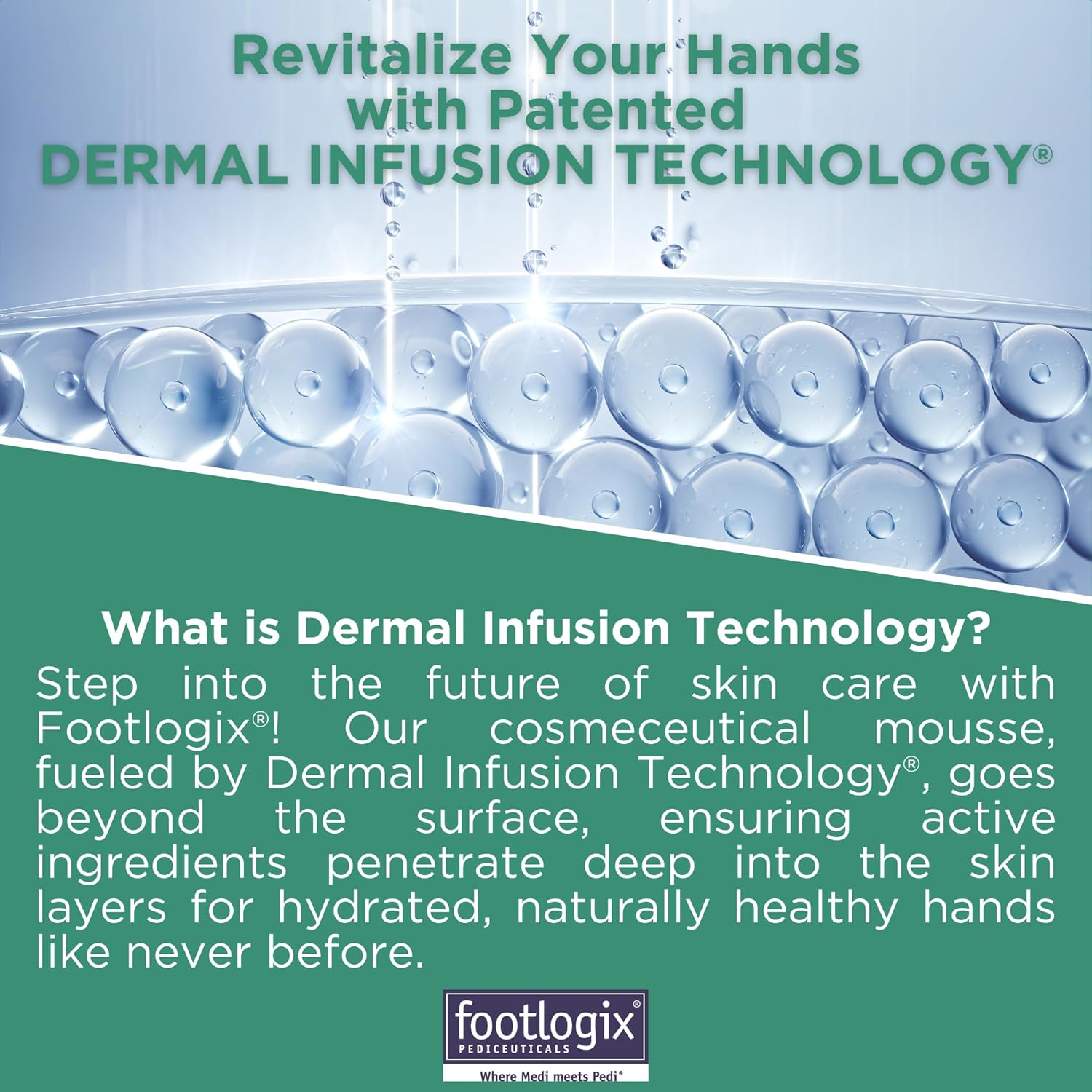 Footlogix Hydrating Hand Mousse with Dermal Infusion Technology® | Deep Hydration for Dry Hands | Urea-Enriched Formula | Fast-Absorbing | 4.23 ozl/119.9 g/125 ml - Image 6
