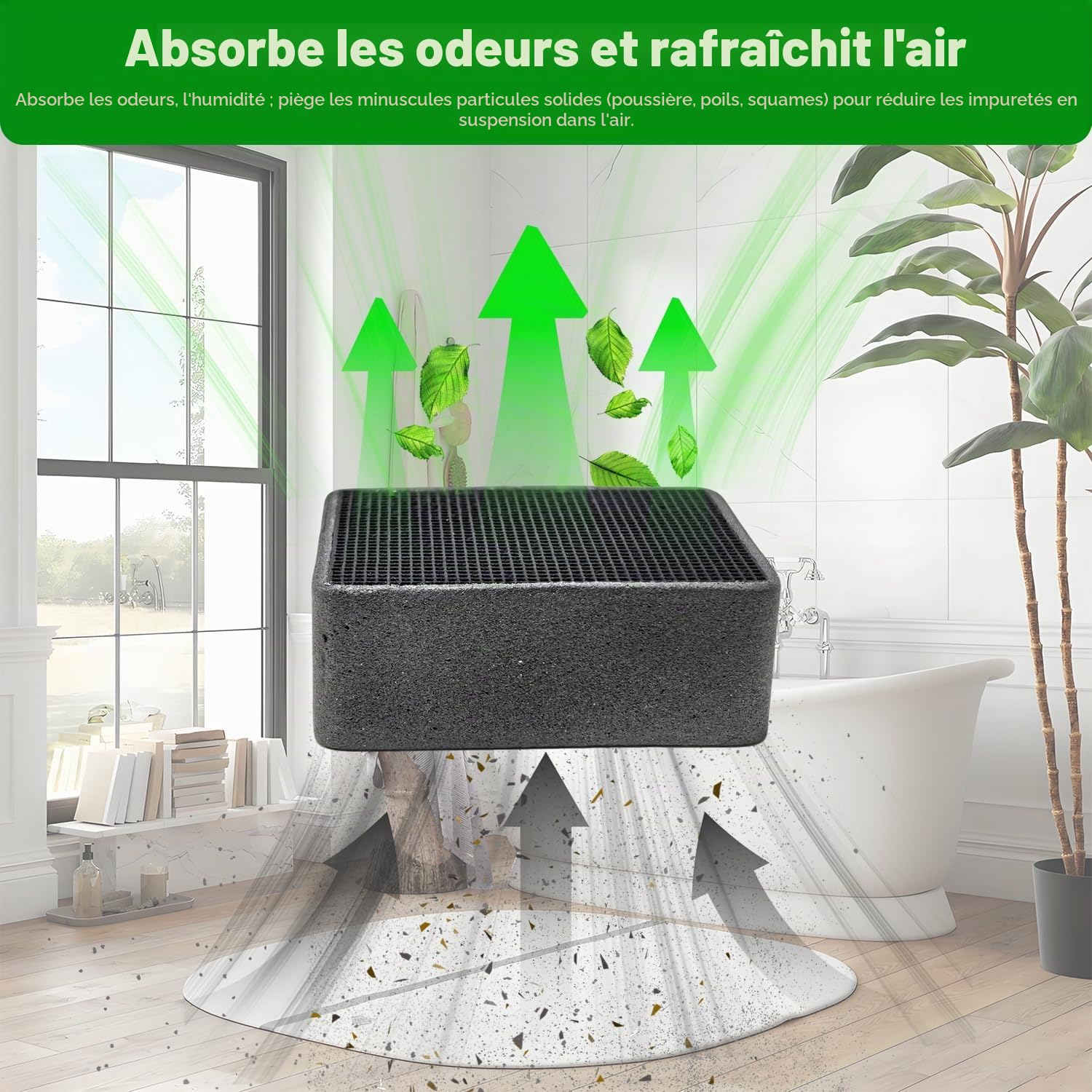 Lot de 3 filtres à charbon actif de rechange, compatibles avec Geberit DuoFresh Module Insert 243.970.00.1, purificateur d'air de toilette, filtre à air frais pour éliminer les odeurs désagréables et
