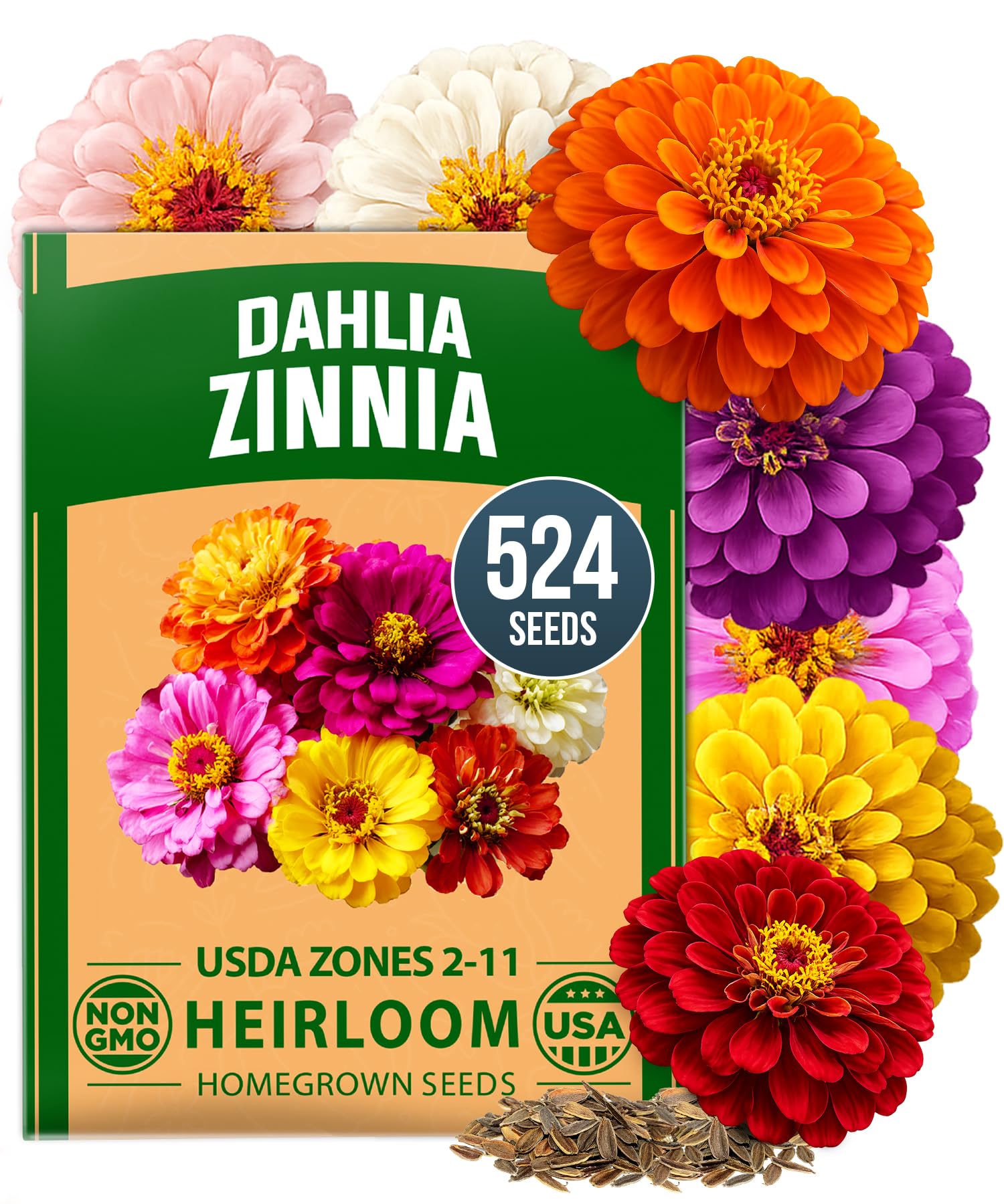 524 Seeds Zinnia elegans Y407
