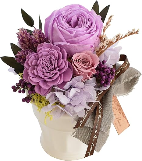 Amazon 花由 プリザーブドフラワー ギフト バラ パレット スイートライラック A3 日時指定便 プリザーブドフラワー オンライン通販