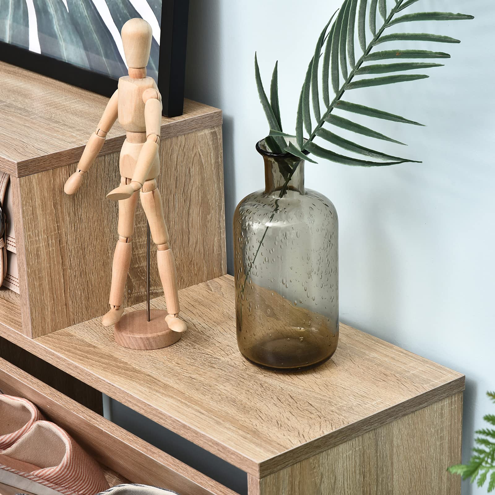 HOMCOM Scarpiera Portascarpe Design Moderno Elegante Salvaspazio 20 paia da Ingresso in Legno 101,5 x 25,5 x 98 cm