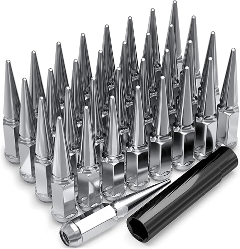 White Knight 2950-33AM Chrome M14x2.00 - Juego de tuercas hexagonales de 1 pieza con tuerca de punta extra, paquete de 33