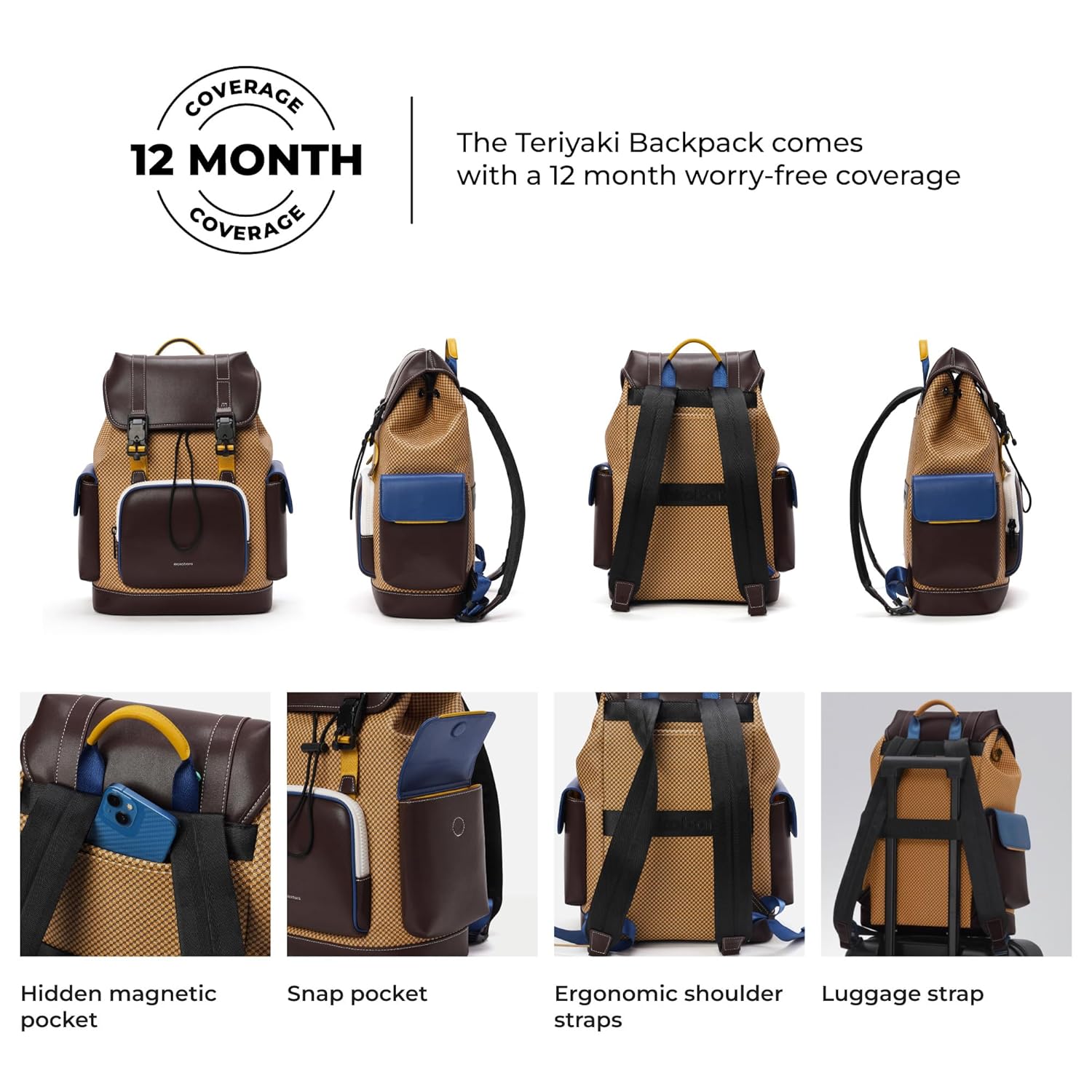 MOKOBARA Teriyaki |15.6 Inch Laptop 4 Compartment,19.5L Capacity|Signature Coated Canvas & Vegan Leather Trims,Water-Resistant,Lightweight|Padded Back Panel Backpack (Tofu) 13 81 7M5QNrQL. SL1500