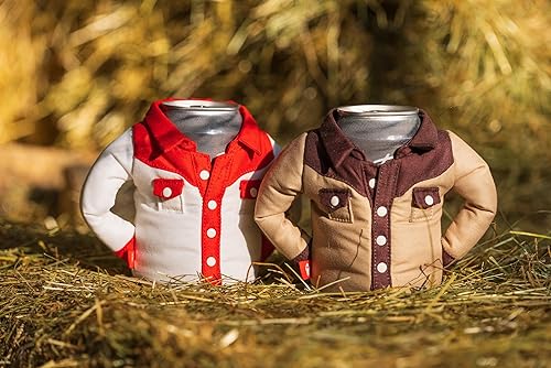 Miniatura 6 de Puffin - La camisa de bebidas Howdy, enfriador de latas aislante, blanco arenarojo arriesgado