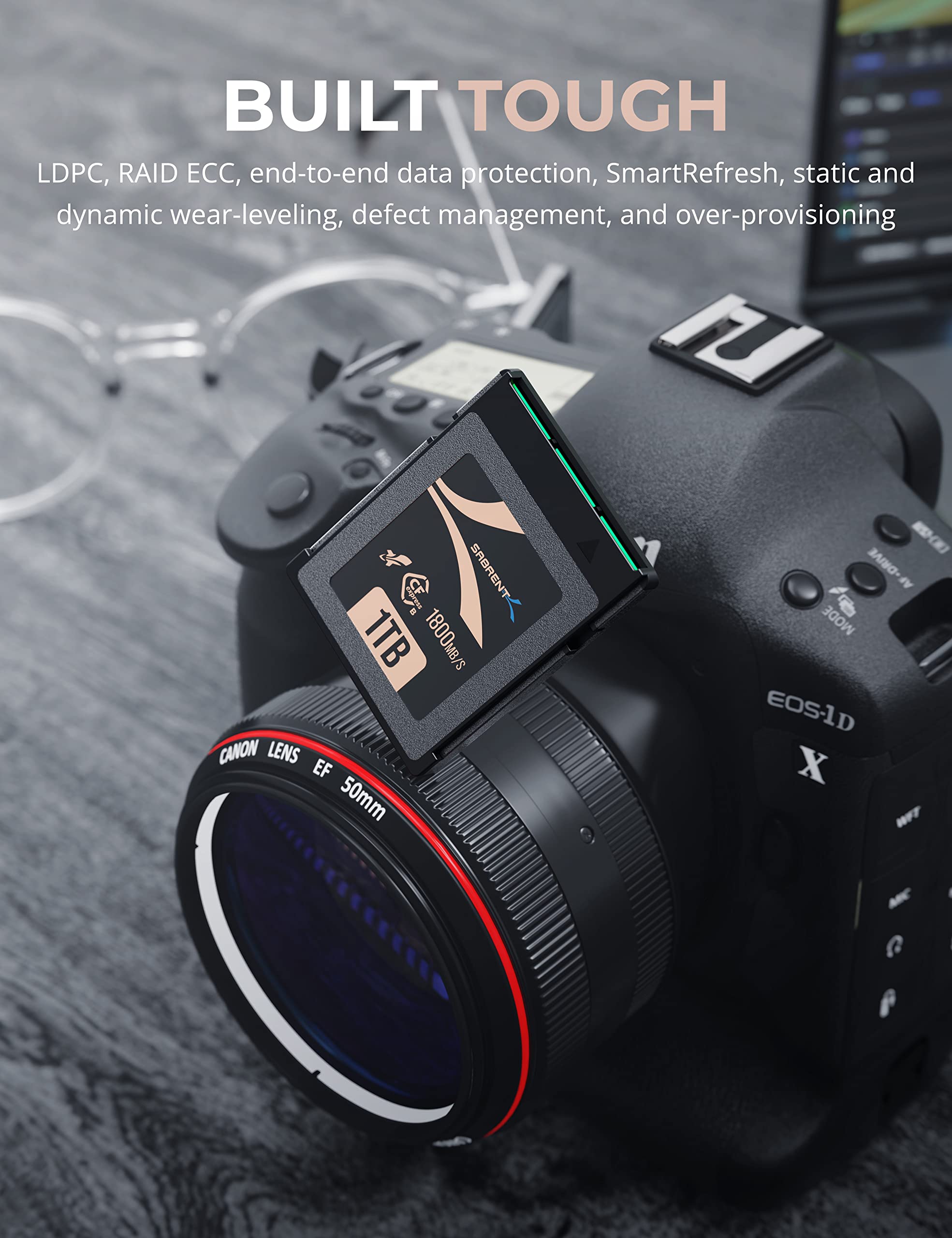 SABRENT Karta pamięci CFexpress Type B pro 1 TB, Rocket CFX, prędkość ekspresowa do R1800MB/s W1700MB/s, kompatybilna z aparatami DSLR dla profesjonalnych fotografów i kamerzystów (CF-XXIT-1TB)