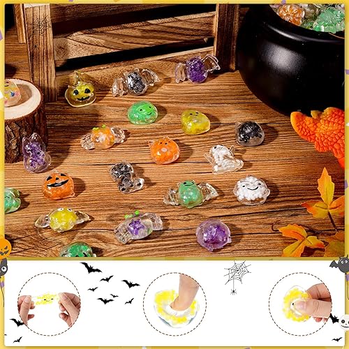 Miniatura 3 de 72 piezas de juguetes de Halloween, animales marinos, mini bolas estrujables, recuerdos de fiesta, kawaii, mini bolas antiestrés, juguetes novedosos