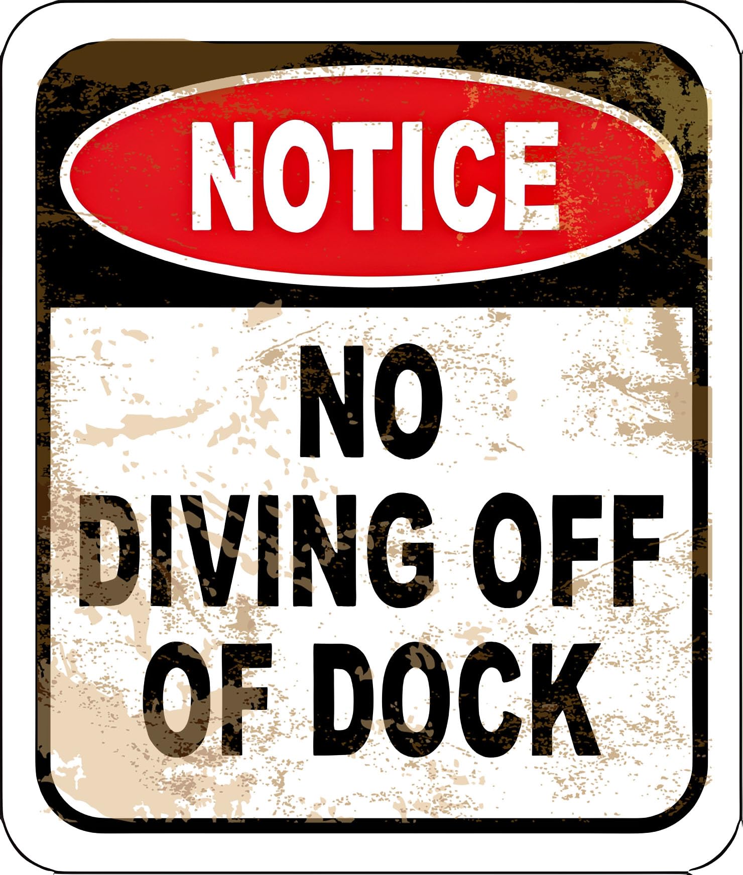 GIMIPATS"NOTICE NO DIVING OFF OF DOCK"Pool sign rules,pool sign decor personalized，pool signs and decor outdoor,retro style, bright colors, indoor and outdoor metal aluminum "12 x 8",easy to install.-image-38