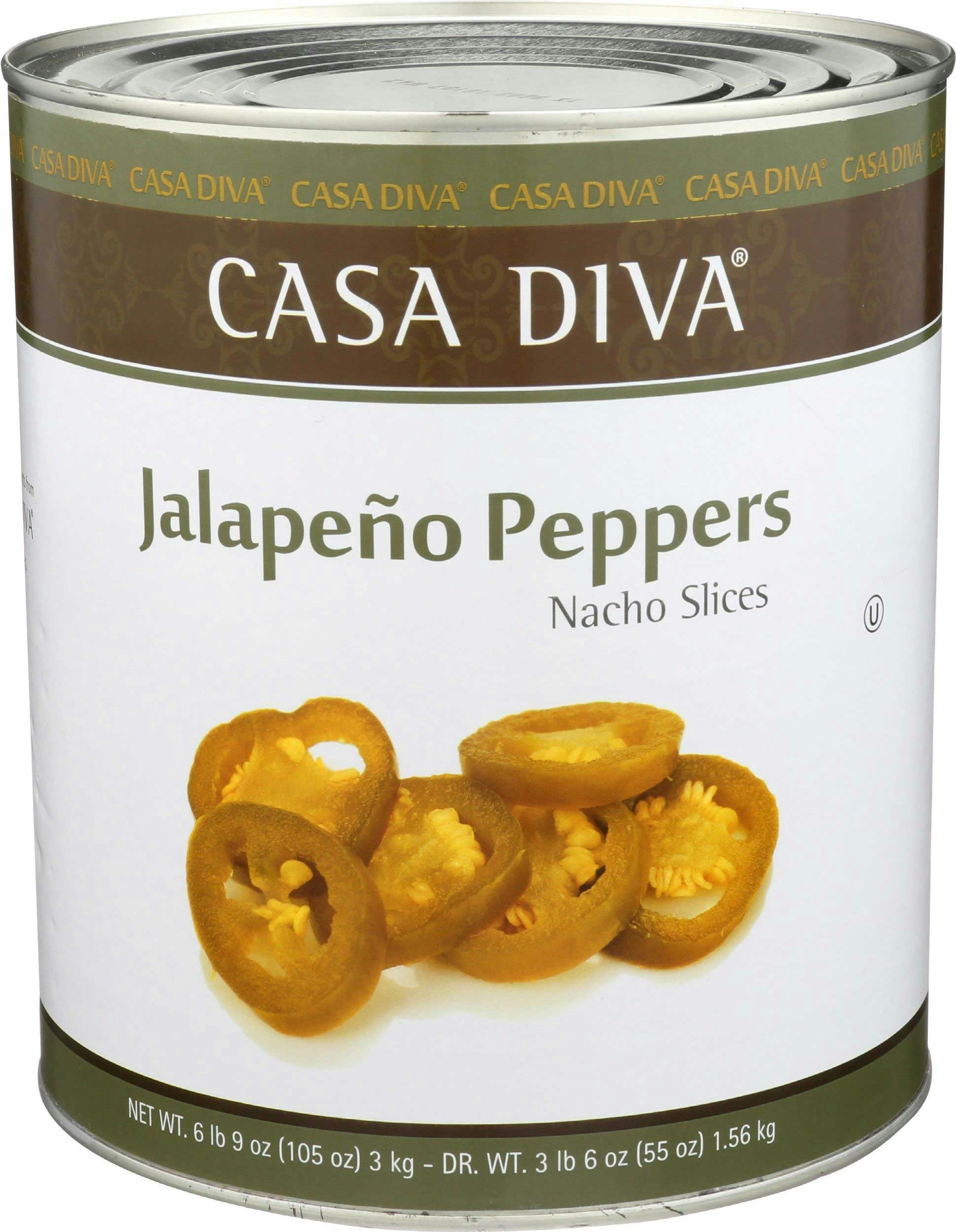 CASA DIVA: Jalapeno Pepper Sliced, 105 oz