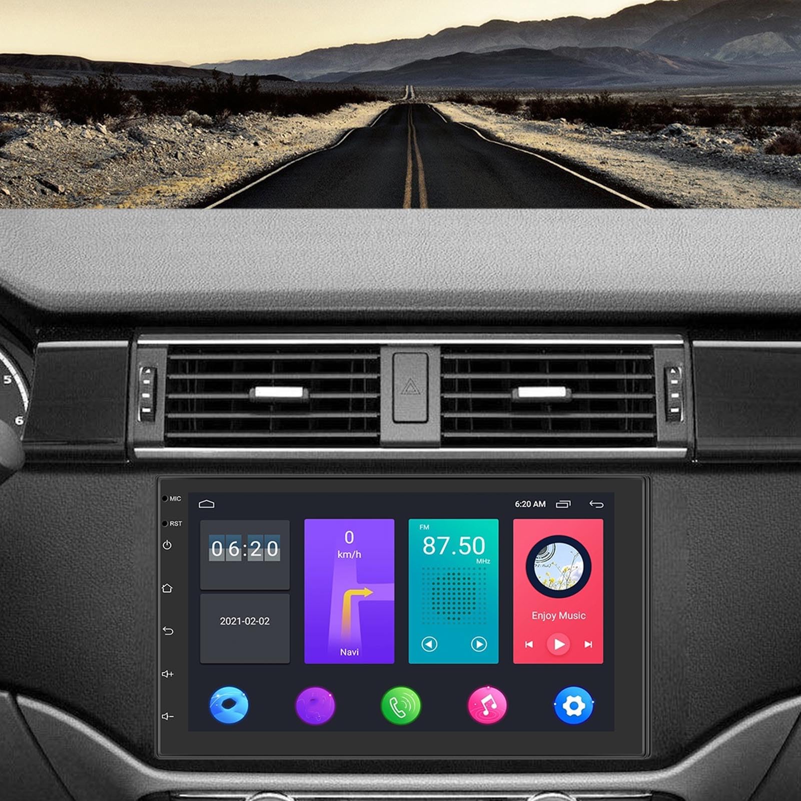 7-calowe Radio Samochodowe Stereo z Podwójnym DIN dla Androida 13, Ekran Dotykowy HD z nawigacją GPS Kamera Cofania AHD, Radio Samochodowe Stereo z Ekranem Dotykowym