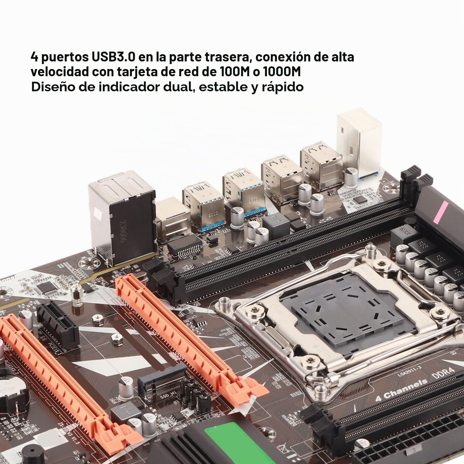 ciciglow Placa Base DDR4, Placa Base de Computadora LGA 2011 3 CPU Máximo 128G, Chip de Audio de 6 Canales, para E5 V3/V4, para Serie I7 58xx/68xx, Tarjeta de Red Inalámbrica