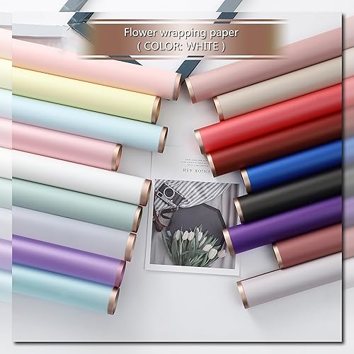 Miniatura 7 de YACEYACE Papel de regalo floral negro, 20 piezas de papel de regalo de rosas impermeable, negro con borde dorado, arreglos florales y decoraciones,