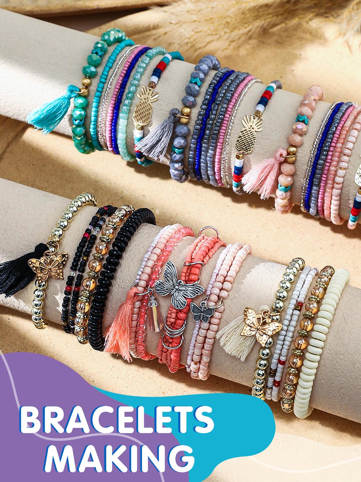 Elastische band voor armband – elastische koorden voor het maken van kralensieraden, met schaar en parelnaald – zwart en transparant, 50 m x 0,8 mm, 21 cm x 15 cm x 1,5 cm Elastische band voor armband – elastische koorden voor het maken van kralensieraden, met schaar en parelnaald – zwart en transparant, 50 m x 0,8 mm, 21 cm x 15 cm x 1,5 cm