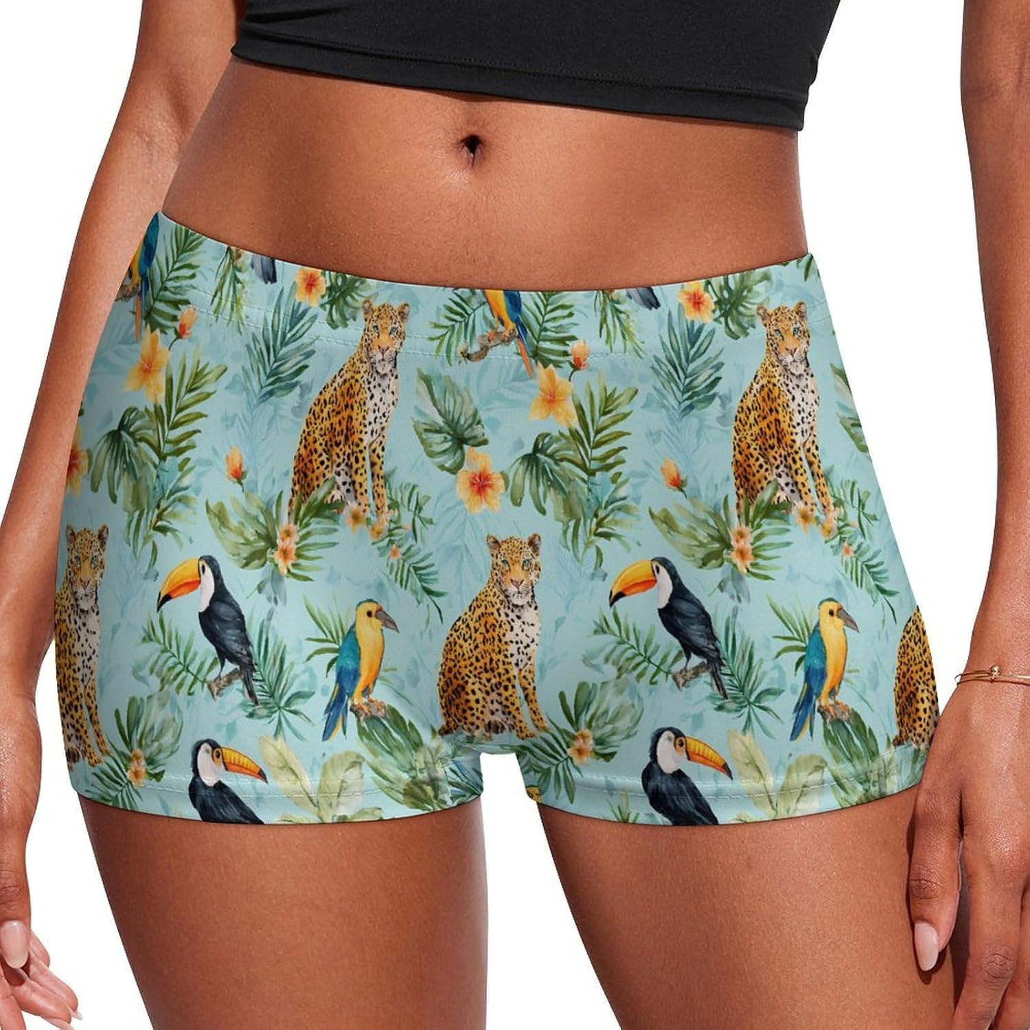 Toucan And Parrot Bird Fashion Women's Boxer Briefs Breathable Underpants Trunks Stretch Underwear
