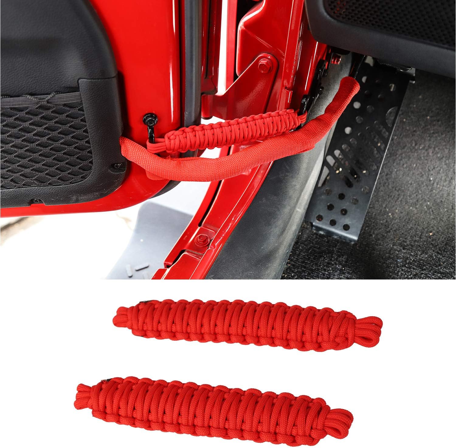RT-TCZ Door Limiting Straps 550 Pound Strength Swing Limiter Compatible with 1996-2024 Jeep Wrangler CJ YJ TJ JK JKU JL,2 Pack (Black)