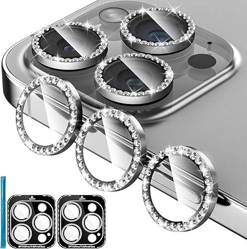 Miniatura 206 de Paquete de 3 x 2 protectores de lente de cámara Jeluse para iPhone 14 Pro Max para iPhone 14 Pro, cubierta protectora de pantalla de vidrio templado