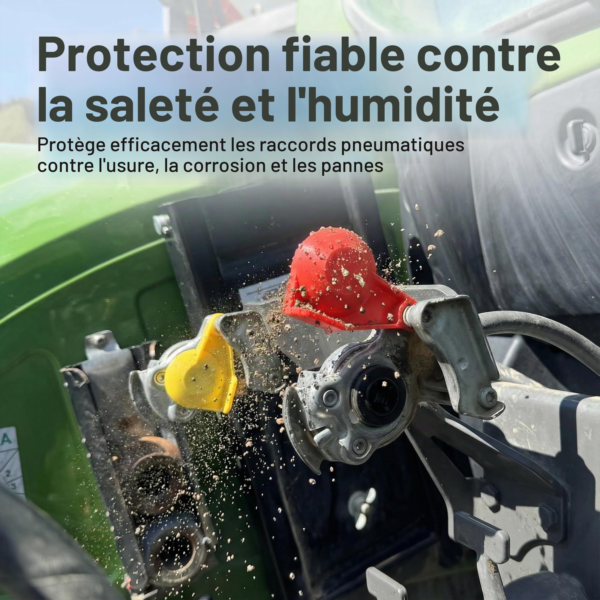 Lot de 10 capuchons anti-poussière pour tête d'embrayage - Rouge et jaune - Capuchon de rechange standard pour camion et tracteur (5 jaunes et 5 rouges)