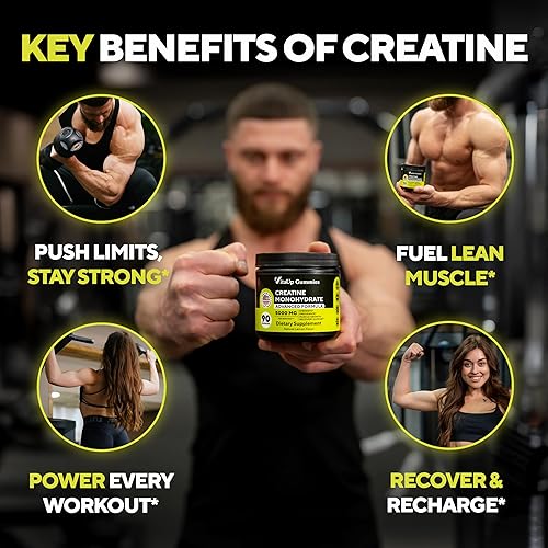 Miniatura 4 de Gomitas de monohidrato de creatina para hombres y mujeres  Creatina monohidrato fabricada en Estados Unidos para hombres 5000 mg por porción  Apoya