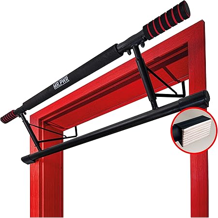riijk Pull-up bar, door frame without screws, bar with door frame protection made of special rubber, pull up bar, pull-up bar for the door instead of on the wall