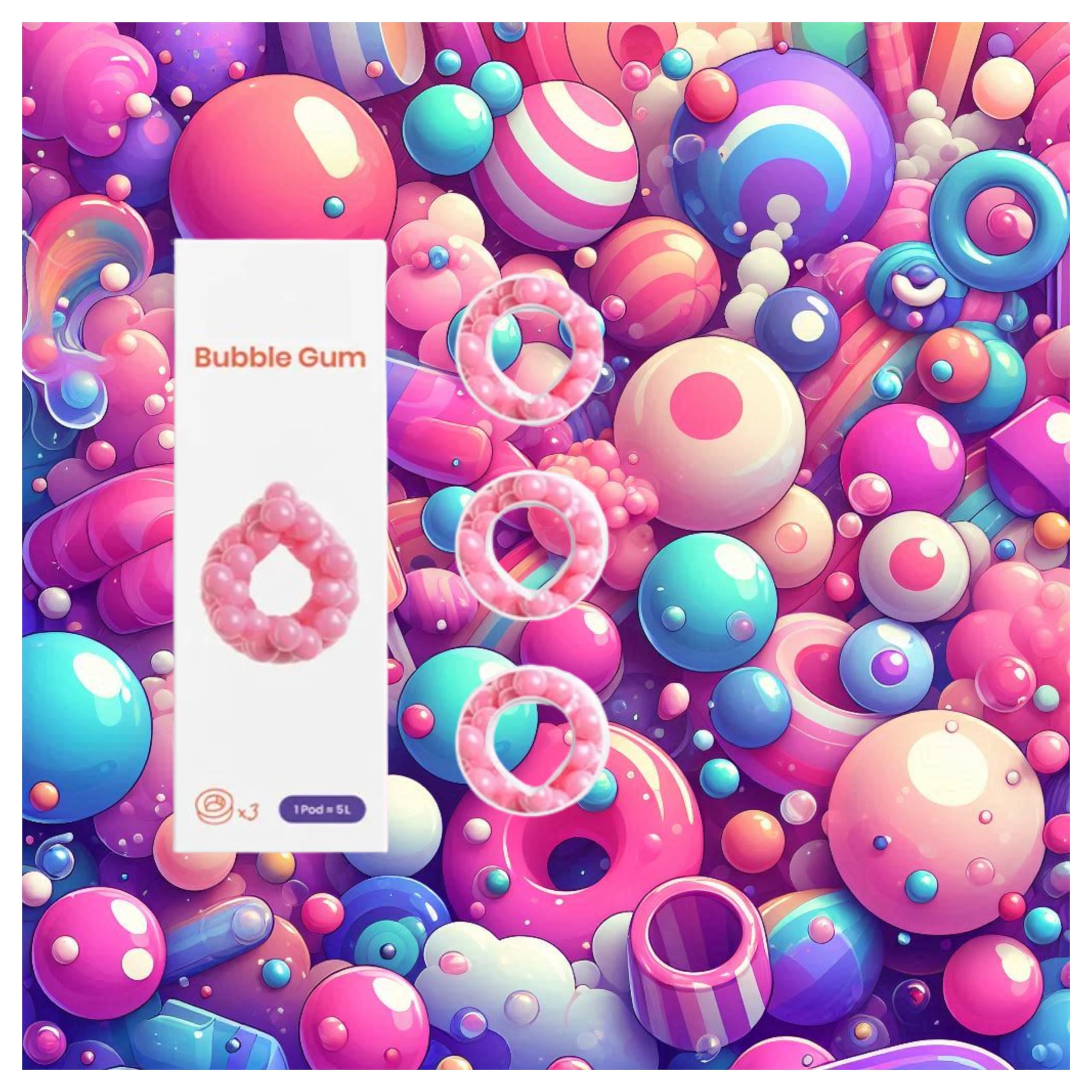 Bubblegum Flavour Water Flavour Pods | Air Pods 3x Per Pack | Genuine Up Compatible | 0 Calories 0 Sugar | Healthy Alternative