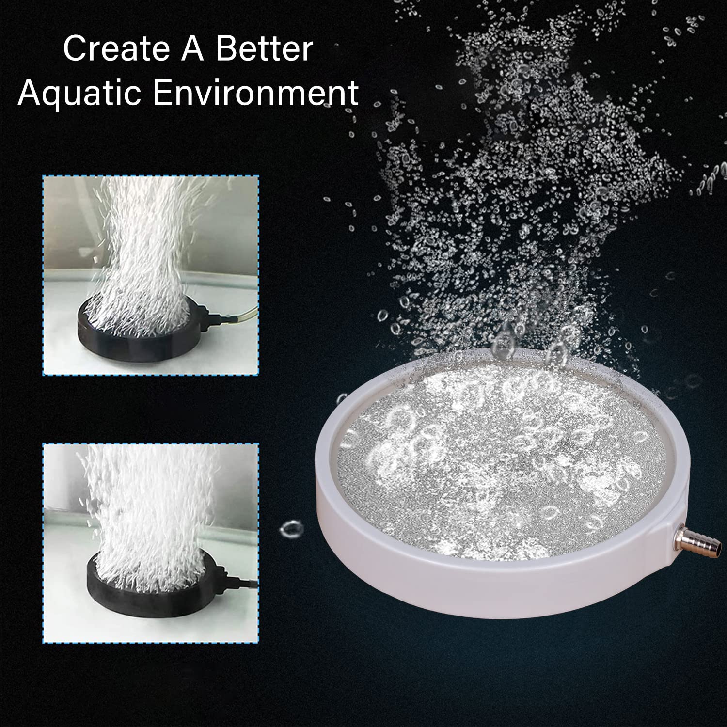 JAJALE Air Stone Disc Diffuser in White for Fish Tank Aquarium Air Pump Model# AD-01W