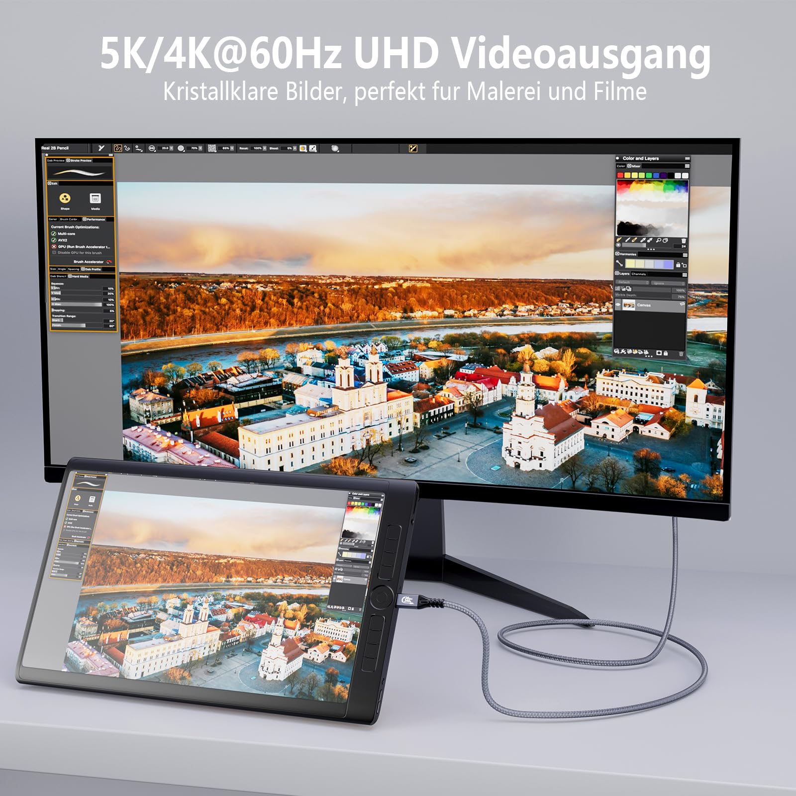 MOPOCHG 240W Cavo USB C 5M, Cavo USB-C 3.2 Gen2 × 2, Velocità 20Gbps Trasmissione Video 4K@60Hz, Cavo USB Type-C Ricarica Rapida per iPhone 16/15 Pro Max, MacBook, Samsung Galaxy S24,Tablet Laptop