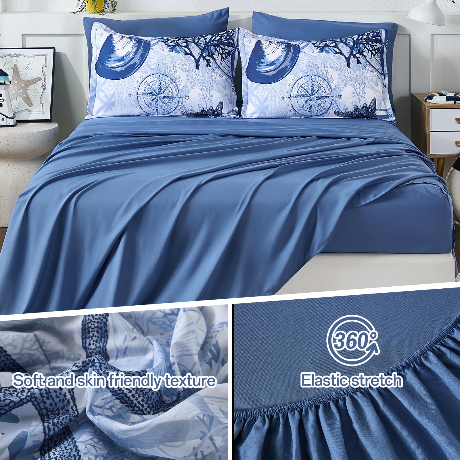 Xruibed Coastal Comforter Set - King Size -5 Xruibed Coastal Comforter Set - King Size -5