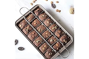Good Dee's 18 Square Pre-Cut Brownie Pan with Dividers and Non-Stick Grips