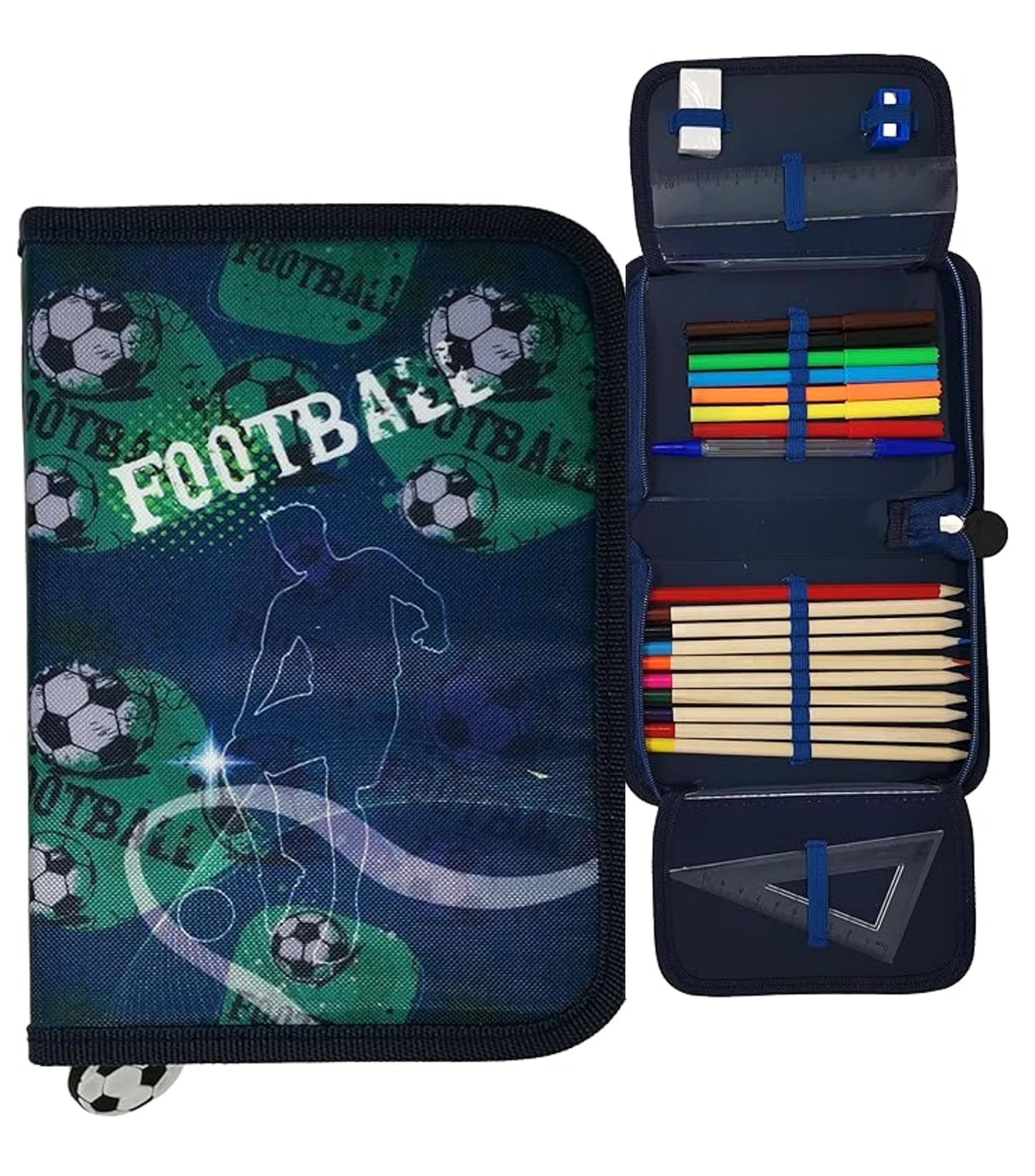 Theonoi - Estuche para lápices de 2 Compartimentos con diseño de Caballo y Doble Piso, Regalo para niña