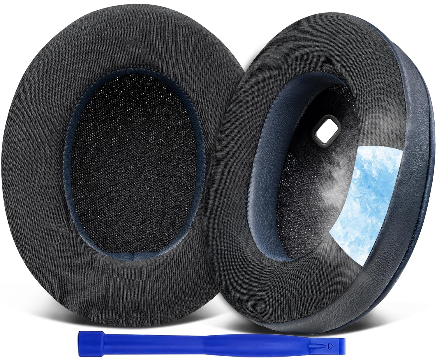 SOULWIT Cooling-Gel Earpads Replacement for Sony WH-1000XM4 (WH1000XM4) Headphones, Ear Pads Cushions with High-Density Noise Isolation Foam, Added Thickness, Without Affecting Sensor - Navy BlueGlobal Recycled StandardGlobal Recycled StandardGlobal Recycled Standard