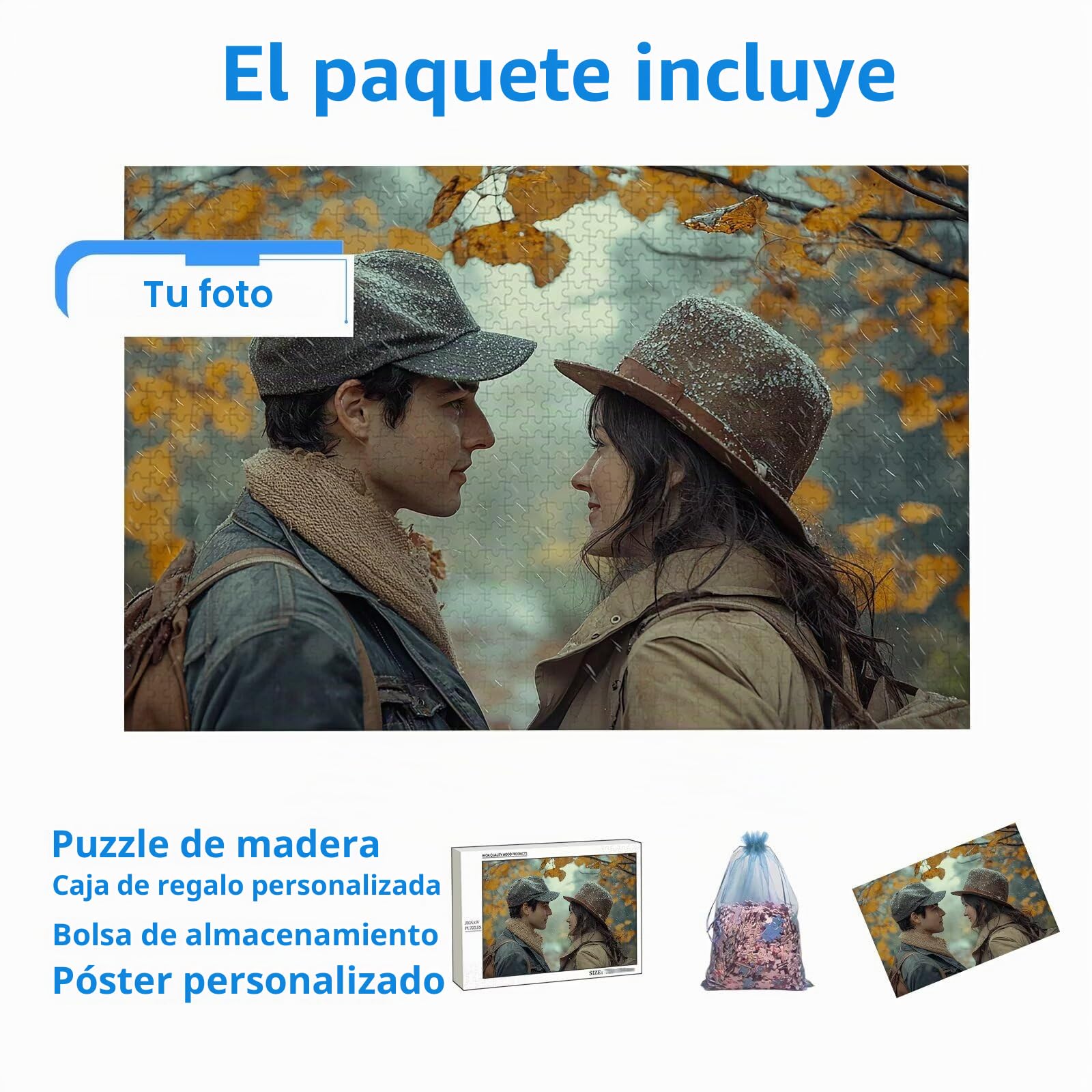Puzzle Personalizado con Foto, Puzzle Personalizado 5000 Piezas, Regalos Originales para Mujer y Hombre, Rompecabezas de Madera Personalizable con Propia Imagen, Regalos para Amigos, Familiares I-60