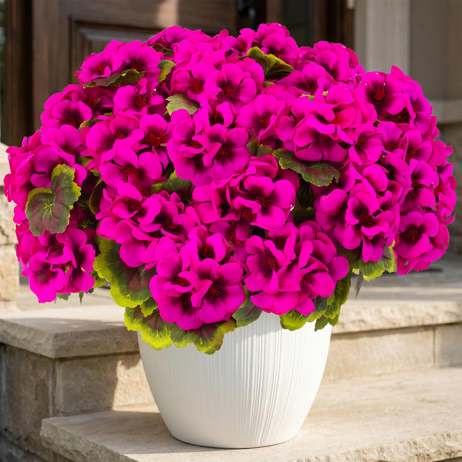 lovemoon 8 Pcs Artificial Geranium Plant