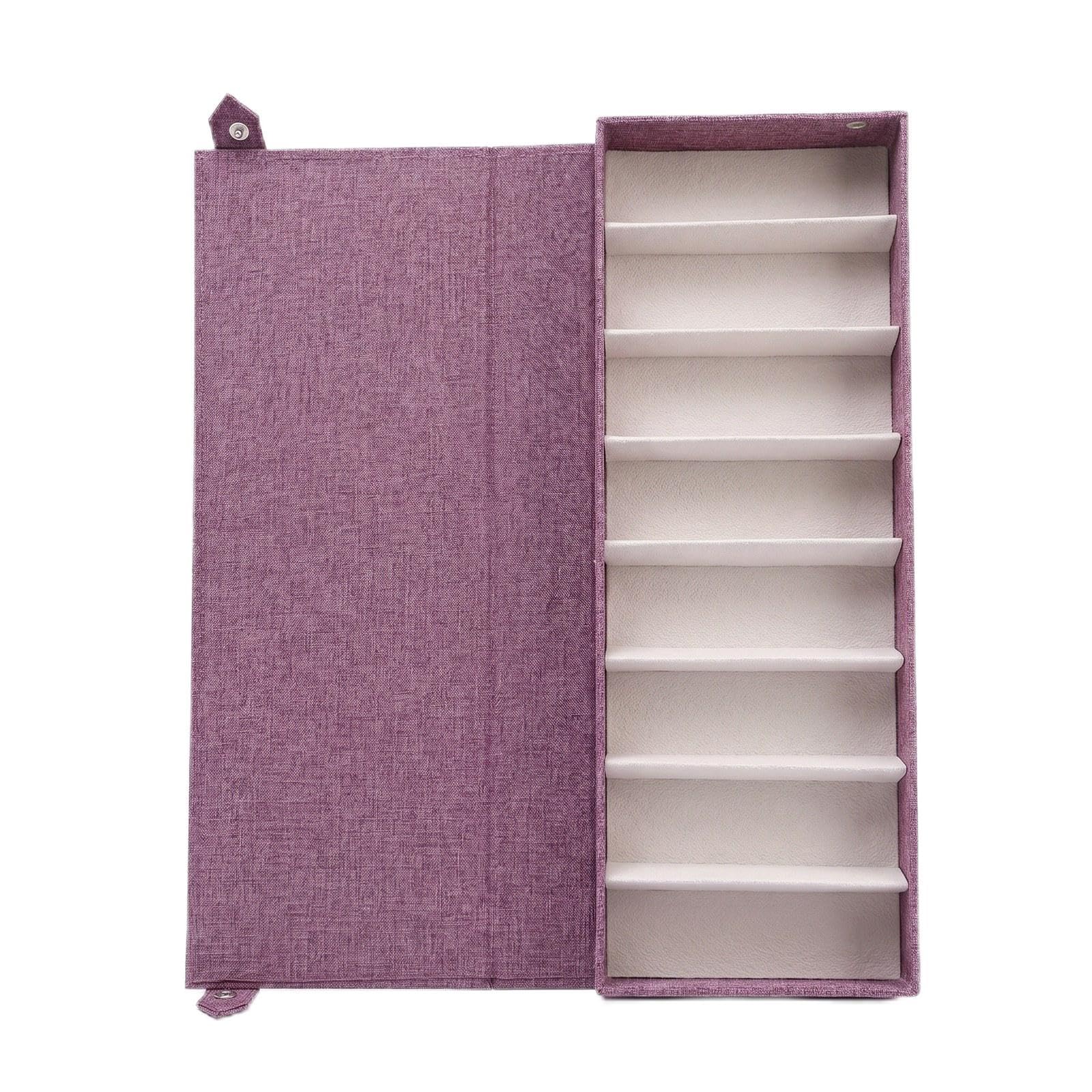 Estuche para Guardar Gafas de Sol, Bandeja Expositora para Gafas, Organizador de Gafas, Soporte de Tela, Material MDF, Ranuras Multiusos, Adecuado Par