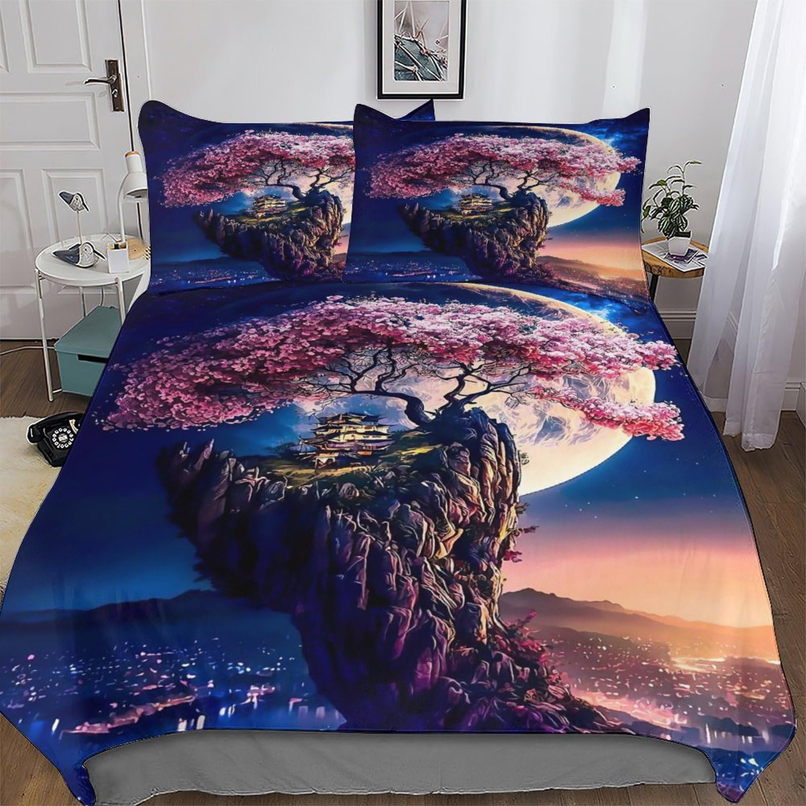 GGJJTT Cosmic Tree of Life Duvet Cover Set with Pillowcase Soft Microfiber Bedding Set Comforter Cover for Adults Kids Quilt Covers 3Pcs King220x240cm