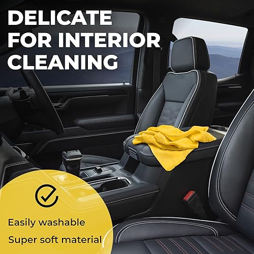 Miniatura 6 de Toalla de gamuza XL prémium para automóvil, paquete de 2 (34 x 25 pulgadas), paño de gamuza súper absorbente, sin manchas ni arañazos, toallas