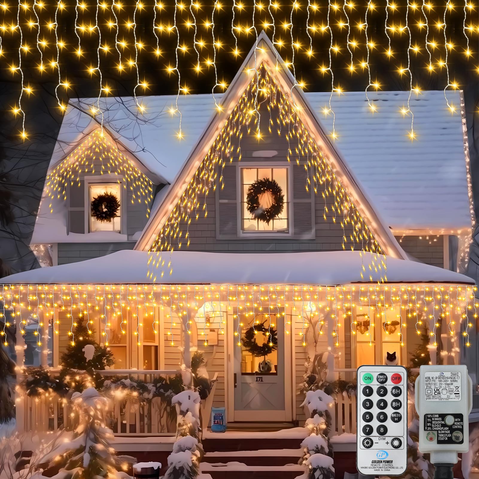 CCILAND Christmas Icicle Lights Outdoor