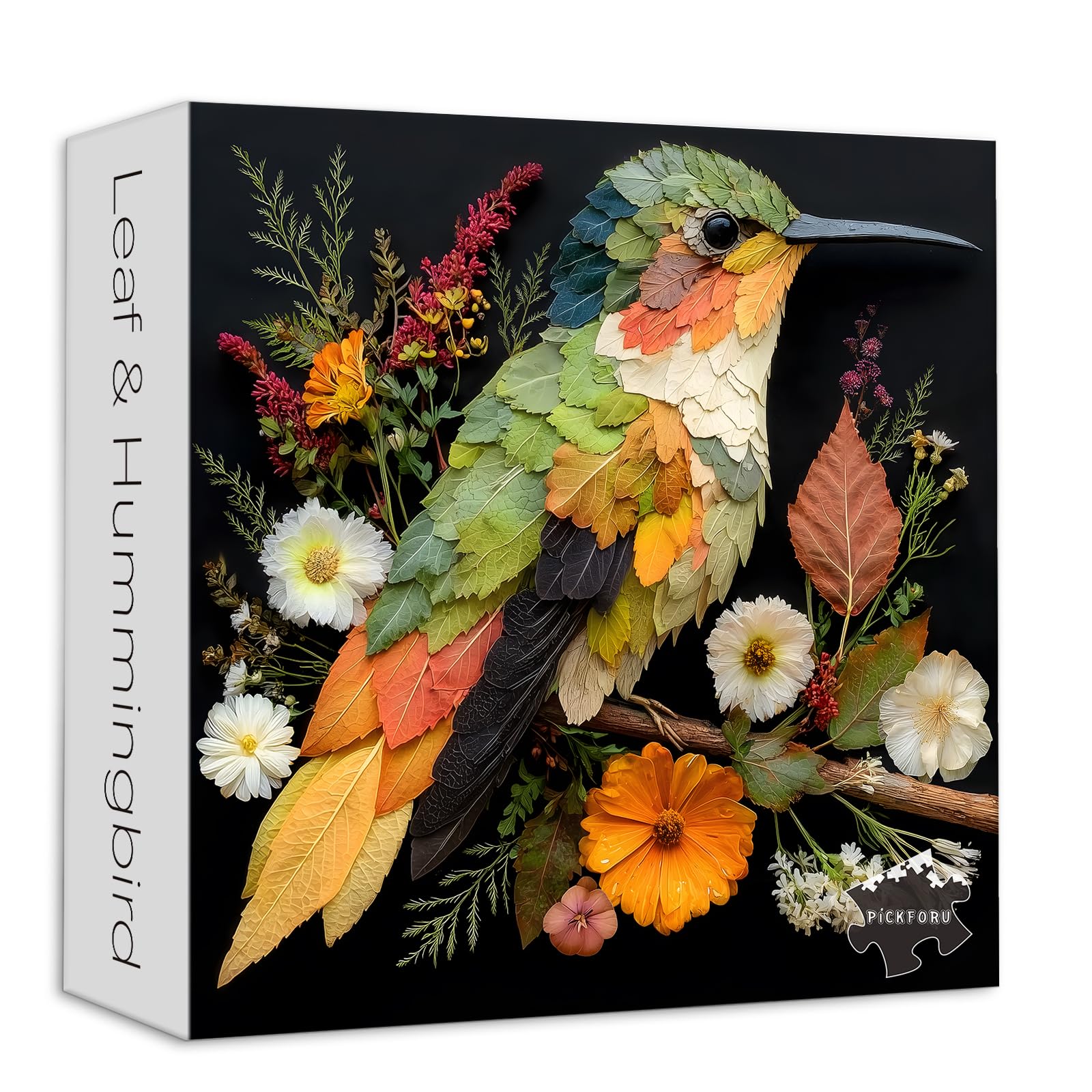 Leaf Hummingbird Jigsaw Puzzles 1000 Pieces, Colorful Bird Flower Art Puzzles for Adults,…