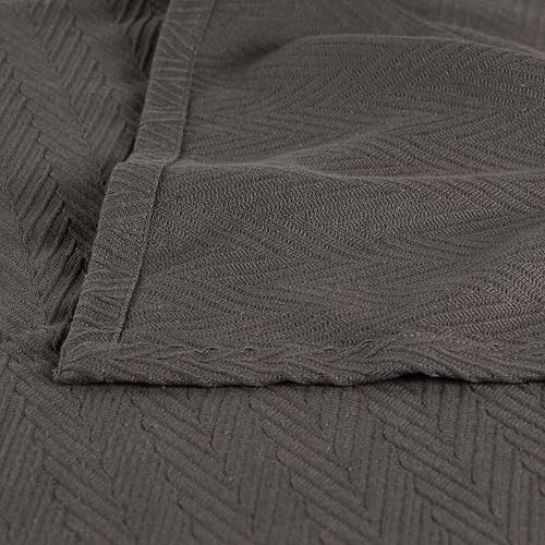 Miniatura 4 de SUPERIOR Manta térmica de algodón de alta calidad para todas las estaciones - Manta de espiga reversible de tejido marfil, ultrasuave y cálida para