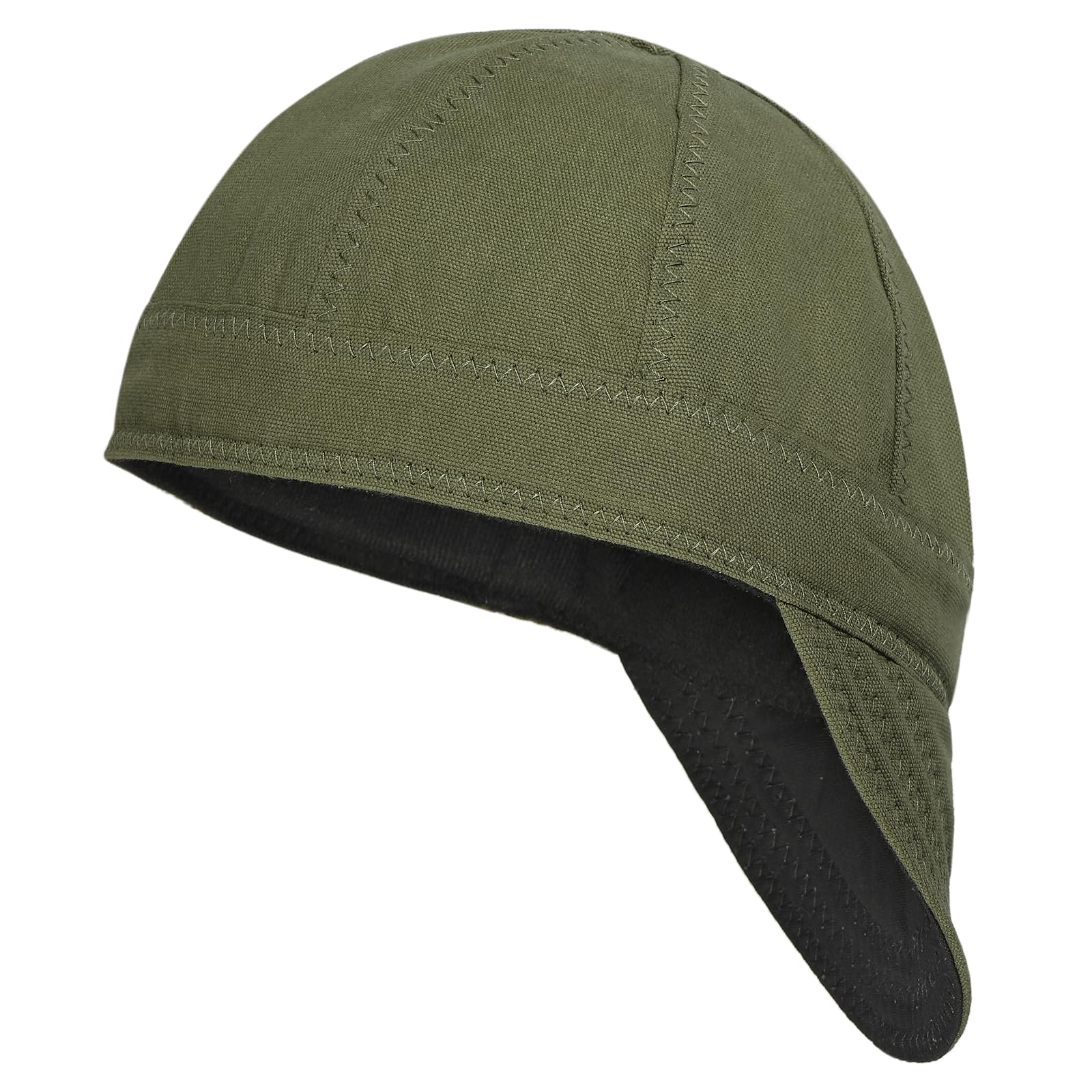 sourcing map Reversible Welding Cap, 6 7/8"(175mm) ID 8 Panel Protective Welder Hat for Men Women Safety Protection While Welding, Green