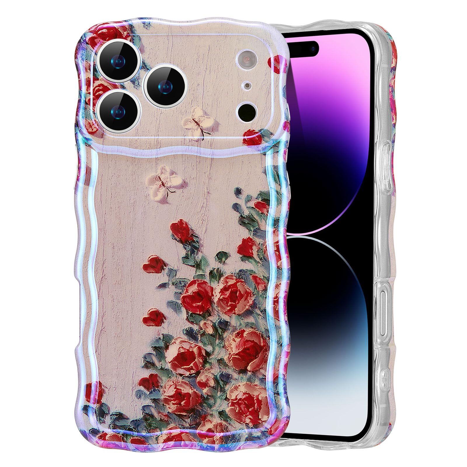 Case For IPhone 17 Pro,Exquisite Colorful Retro Oil Painting Flower - View #6